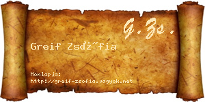 Greif Zsófia névjegykártya